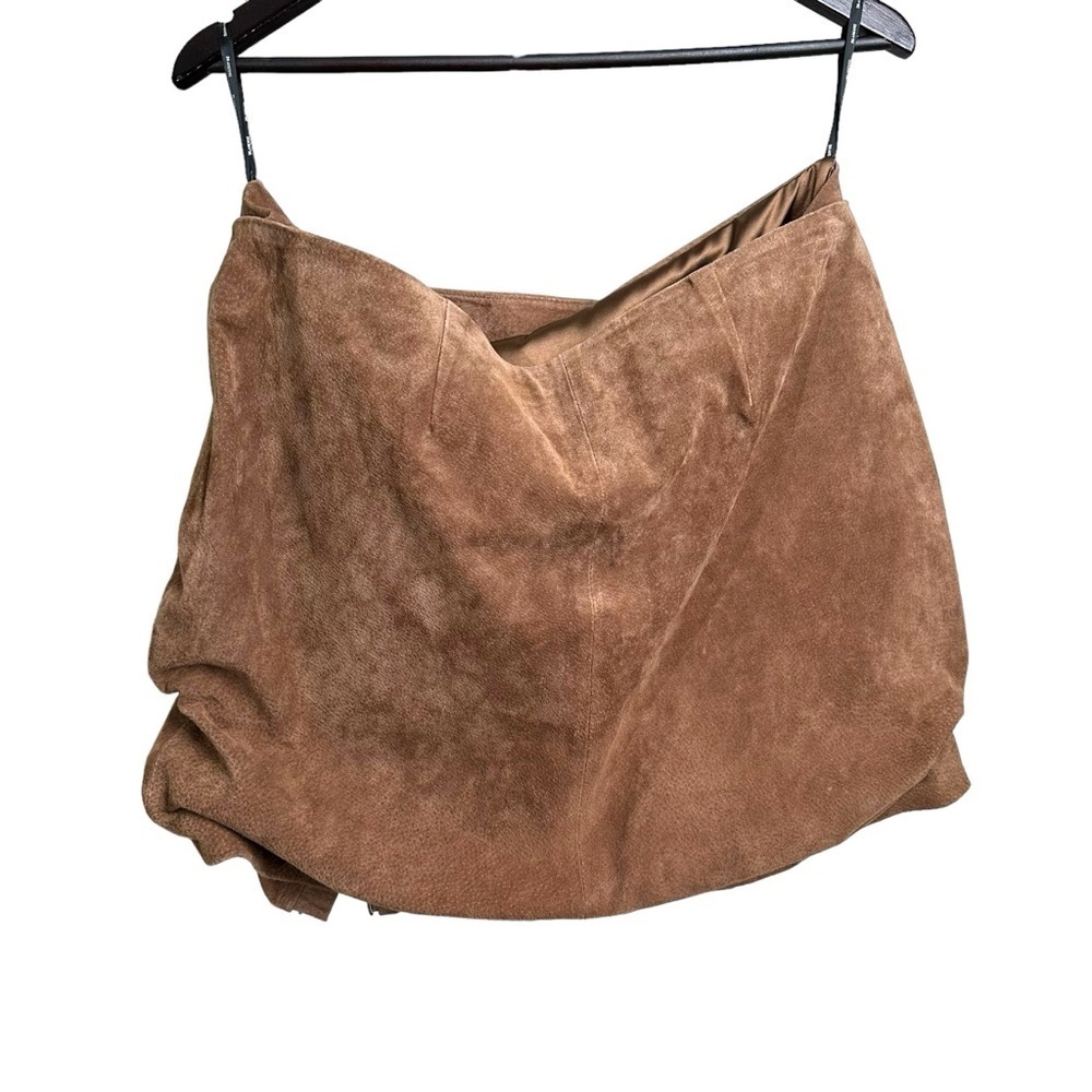 Blank NYC Nubuck Leather Mini Skirt Size 31 Double Zip New with Tags